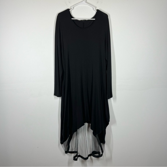 LUUKAA Long Sleeve Mesh Jersey Knit Lagenlook Dress Size 4 - Picture 1 of 11